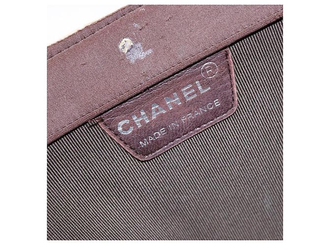 CHANEL Handtasche aus Nylon braun silber CC Auth bs28458 - Ansicht 19