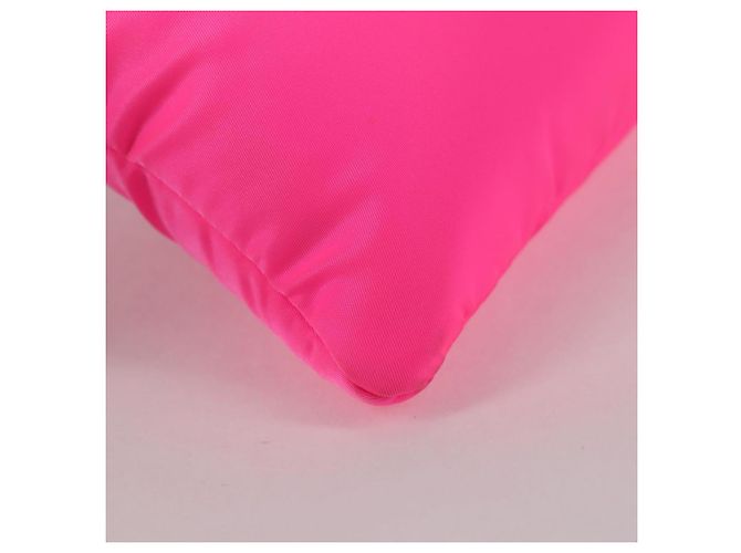 Borsa a spalla con catena Prada in nylon rosa argento autentica 134961M - vista 16