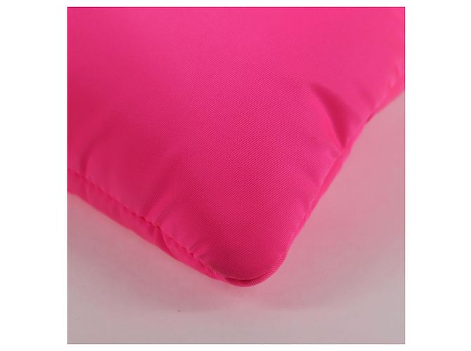 Borsa a spalla con catena Prada in nylon rosa argento autentica 134961M - vista 17