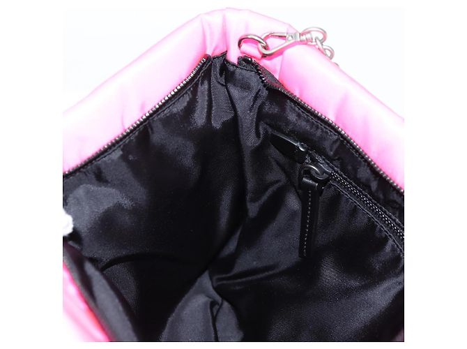 Borsa a spalla con catena Prada in nylon rosa argento autentica 134961M - vista 21