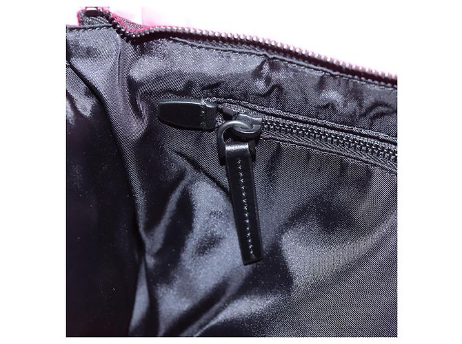 Borsa a spalla con catena Prada in nylon rosa argento autentica 134961M - vista 22