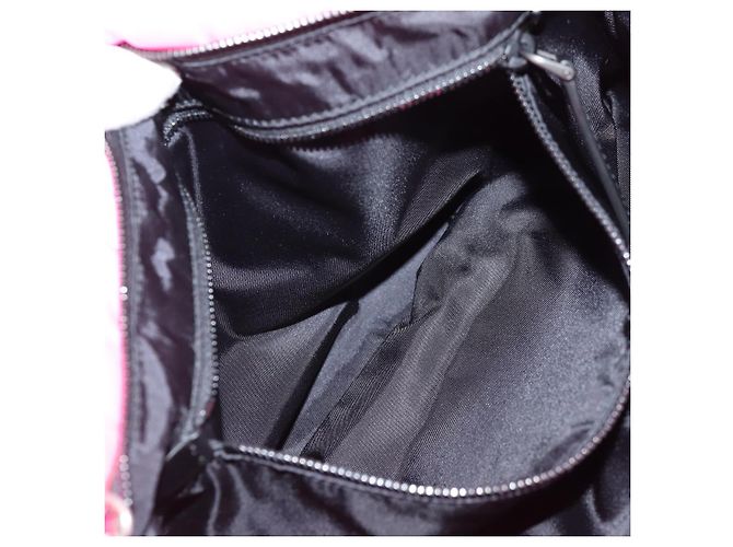 Borsa a spalla con catena Prada in nylon rosa argento autentica 134961M - vista 23