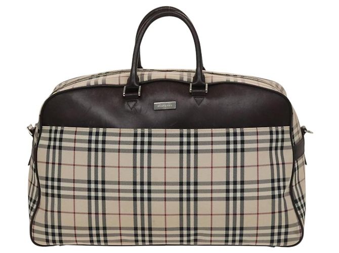 BURBERRY Nova Check Boston Tasche aus Canvas Beige Silber Authentisch ep10002 - Ansicht 13