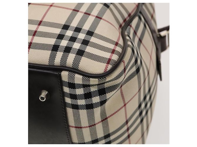 BURBERRY Nova Check Boston Tasche aus Canvas Beige Silber Authentisch ep10002 - Ansicht 15