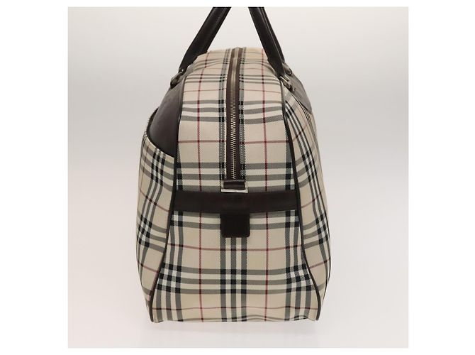 BURBERRY Nova Check Boston Tasche aus Canvas Beige Silber Authentisch ep10002 - Ansicht 3