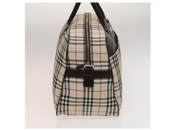 BURBERRY Nova Check Boston Tasche aus Canvas Beige Silber Authentisch ep10002 - Ansicht 4