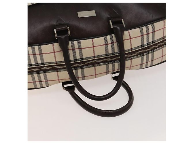 BURBERRY Nova Check Boston Tasche aus Canvas Beige Silber Authentisch ep10002 - Ansicht 7