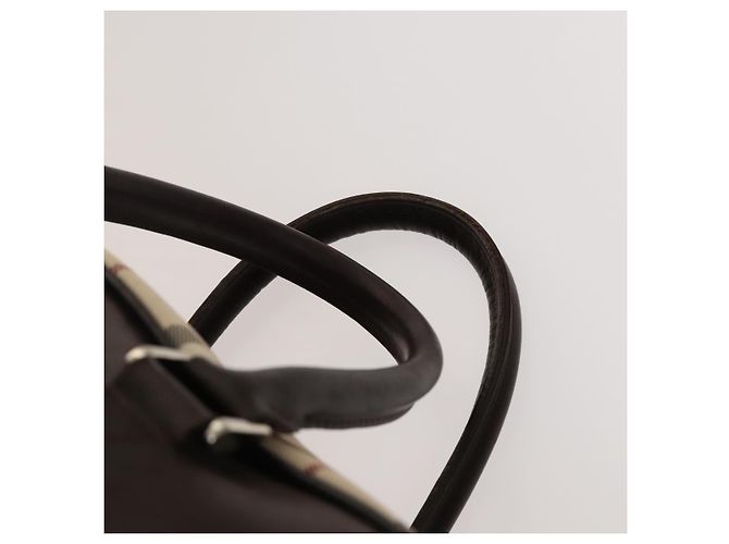 BURBERRY Nova Check Boston Tasche aus Canvas Beige Silber Authentisch ep10002 - Ansicht 8