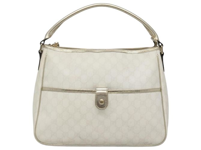 Gucci Borsa GG Supreme in PVC bianco e oro 189898 Auth 135379 D'oro - vista 13