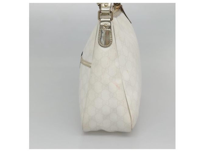 Gucci Borsa GG Supreme in PVC bianco e oro 189898 Auth 135379 D'oro - vista 4