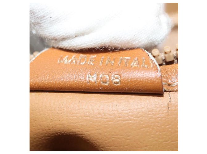 Céline Borsa a Spalla in Tela Macadam CELINE PVC Beige Oro Auth BA4513 D'oro - vista 12