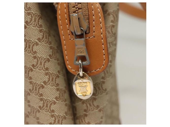 Céline Borsa a Spalla in Tela Macadam CELINE PVC Beige Oro Auth BA4513 D'oro - vista 18
