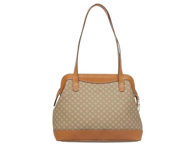 Céline Borsa a Spalla in Tela Macadam CELINE PVC Beige Oro Auth BA4513 D'oro - vista 2
