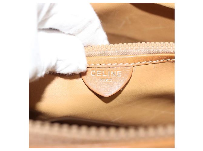 Céline Borsa a Spalla in Tela Macadam CELINE PVC Beige Oro Auth BA4513 D'oro - vista 20