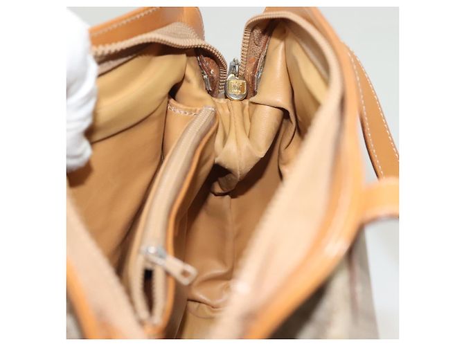 Céline Borsa a Spalla in Tela Macadam CELINE PVC Beige Oro Auth BA4513 D'oro - vista 21