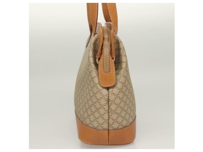 Céline Borsa a Spalla in Tela Macadam CELINE PVC Beige Oro Auth BA4513 D'oro - vista 3