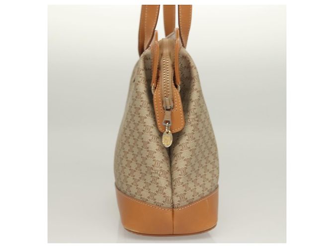 Céline Borsa a Spalla in Tela Macadam CELINE PVC Beige Oro Auth BA4513 D'oro - vista 4