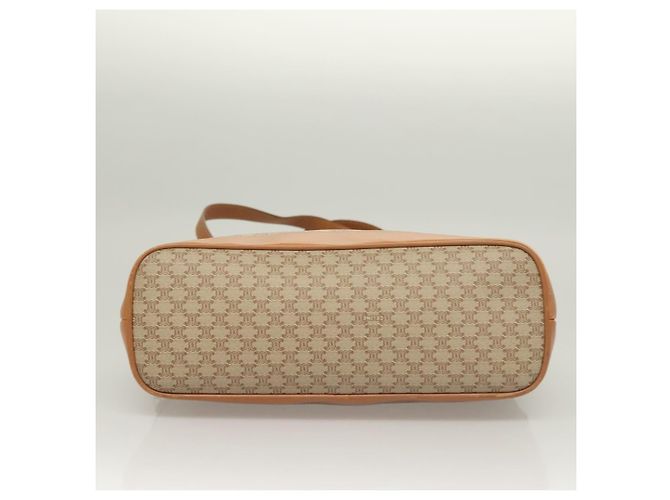 Céline Borsa a Spalla in Tela Macadam CELINE PVC Beige Oro Auth BA4513 D'oro - vista 5