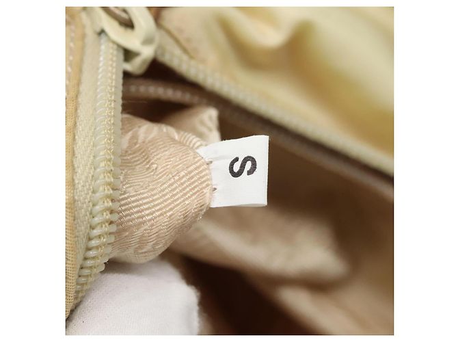 PRADA Borsa a Spalla con Catena Nylon Avorio Argento Auth 137031 Crudo - vista 11