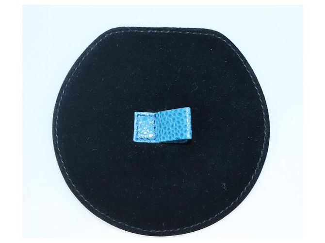 Scatola per Gioielli CHANEL Pelle Caviar Blu Oro CC Auth 136451 D'oro - vista 11