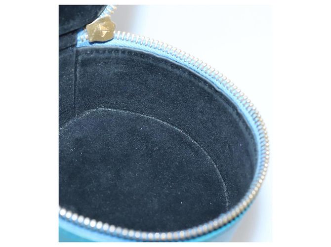 Scatola per Gioielli CHANEL Pelle Caviar Blu Oro CC Auth 136451 D'oro - vista 17