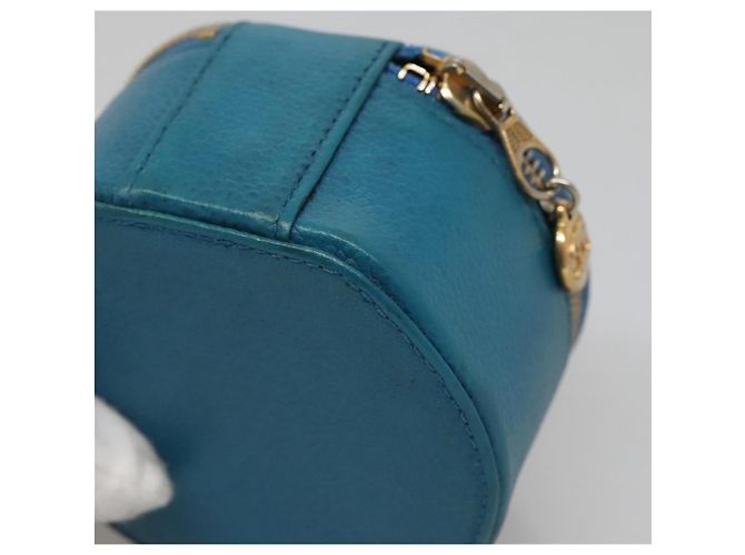 Scatola per Gioielli CHANEL Pelle Caviar Blu Oro CC Auth 136451 D'oro - vista 7