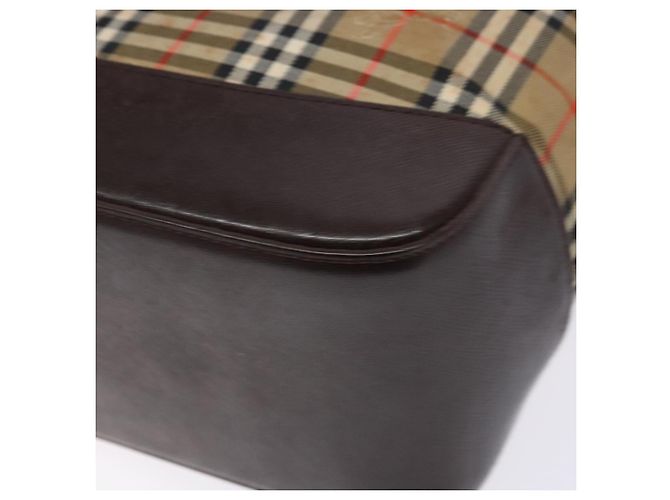 Burberry Borsa Tote Nova Check in tela beige e oro Auth bs28529 D'oro - vista 15