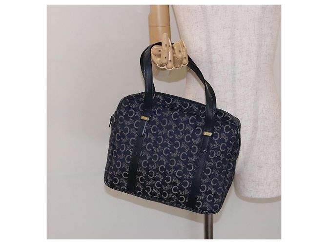 Céline CELINE Borsa a Mano Sulky in Tela Blu Marina Auth 129685 Blu navy - vista 22