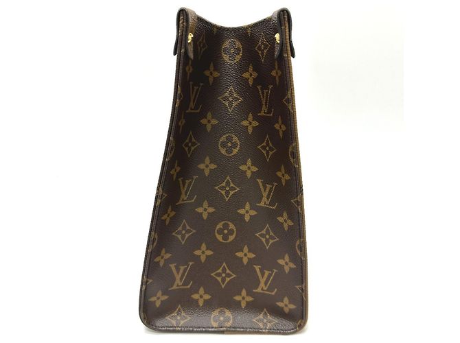 Borsa a Spalla Louis Vuitton Monogram On the Go MM Marrone - vista 4