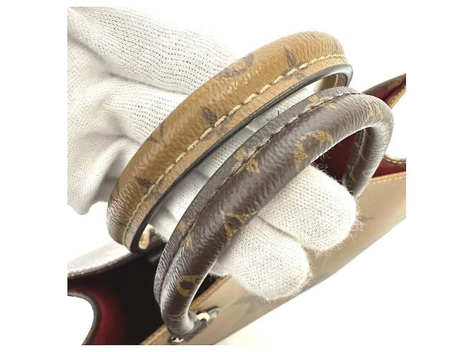 Borsa a Spalla Louis Vuitton Monogram On the Go MM Marrone - vista 8