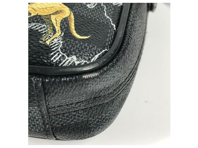 Borsa a Spalla Louis Vuitton Damier Graphite Map Danube PM NM Nero - vista 8