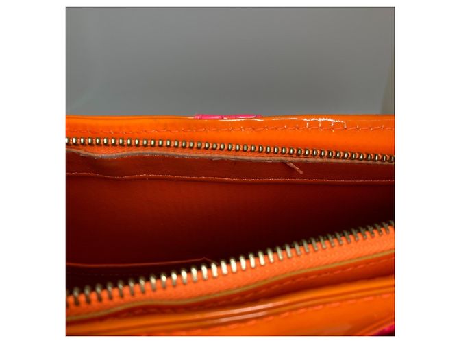 Borsa tote Houston in Monogram Vernis Fluo di Louis Vuitton Rosa Arancione - vista 13