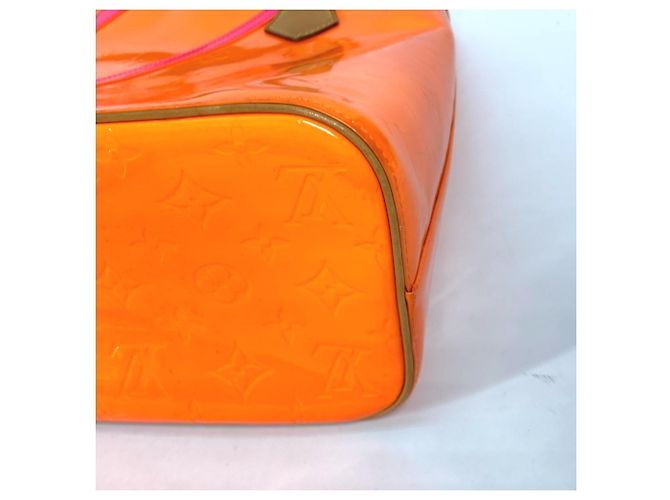 Borsa tote Houston in Monogram Vernis Fluo di Louis Vuitton Rosa Arancione - vista 6