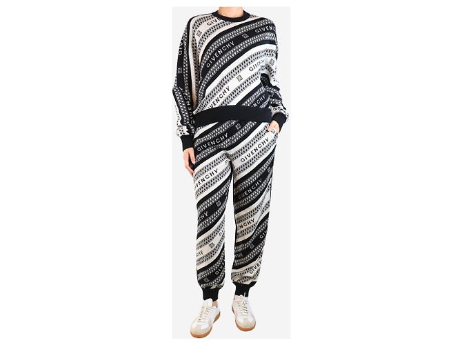 Givenchy Schwarze Jacquard-Strickhose mit Kettenmuster - Größe S - Ansicht 2