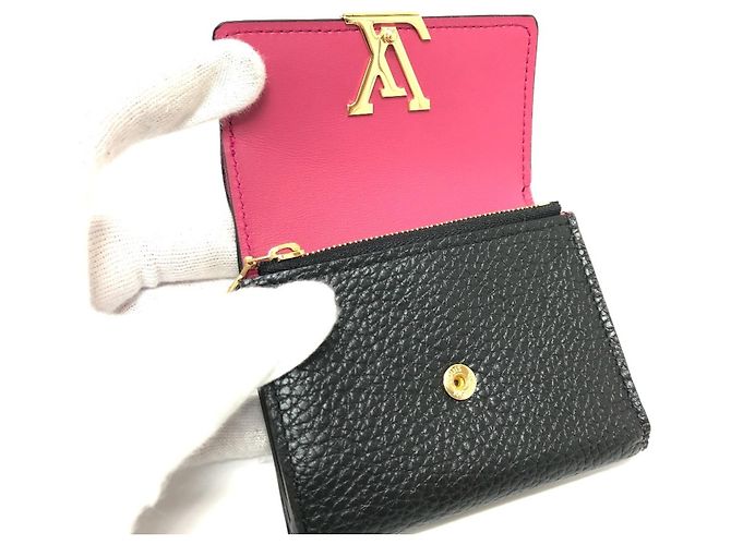 Monedero de cuero para mujer Louis Vuitton M68587 Negro Rosa Multicolor - vista 8