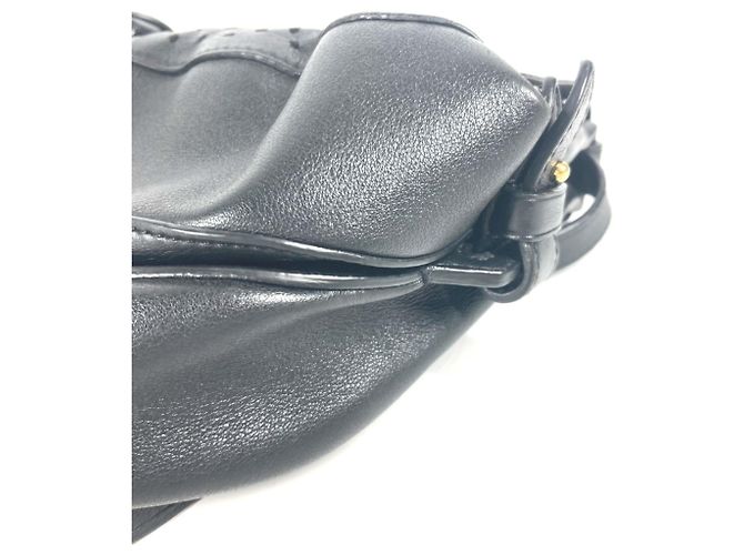 Borsa a Spalla Saumur 30 Flore Perforata Louis Vuitton M94072 Nero - vista 5