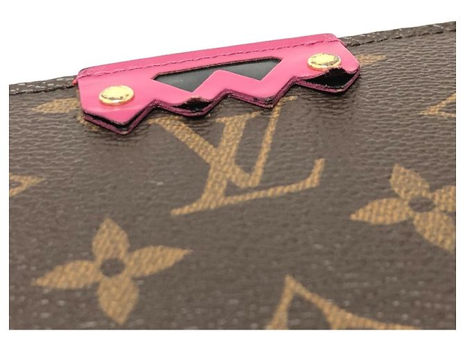 Cartera Zippy Monogram Louis Vuitton Castaño Roja Multicolor Monograma - vista 8