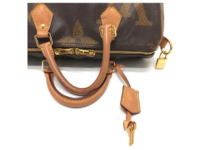 Speedy Borsa Boston Mini Bandoulière 30 Monogramma Gigante Louis Vuitton Marrone - vista 7