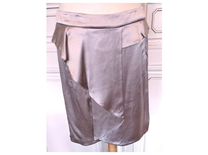 FALDA KENZO FALDA SEDA PURA TULIPÁN DRAPEADA MARTINGALE NUDE MORDOré T40/42 - vista 13
