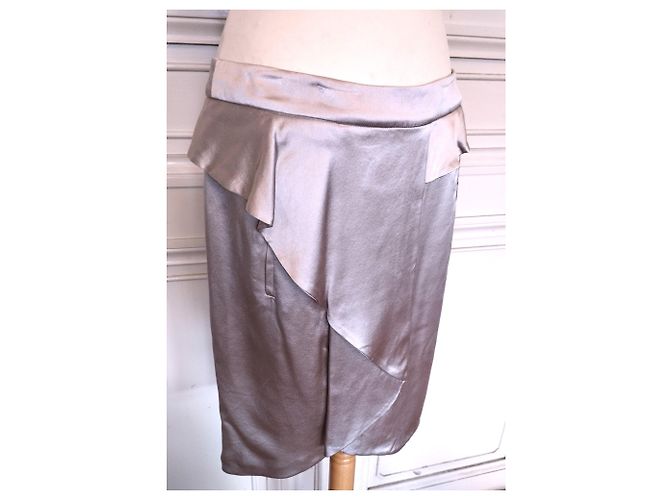 FALDA KENZO FALDA SEDA PURA TULIPÁN DRAPEADA MARTINGALE NUDE MORDOré T40/42 - vista 14