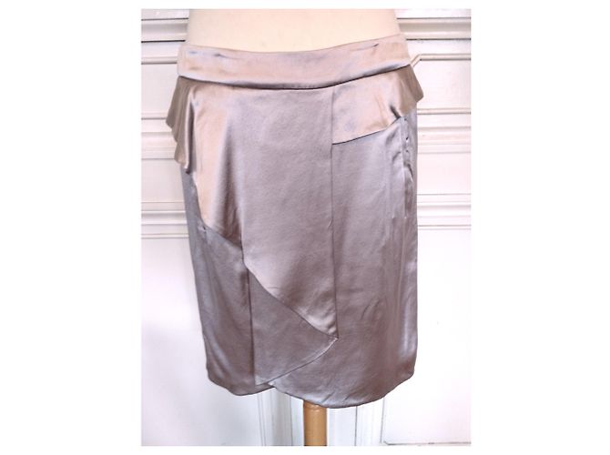 FALDA KENZO FALDA SEDA PURA TULIPÁN DRAPEADA MARTINGALE NUDE MORDOré T40/42 - vista 18