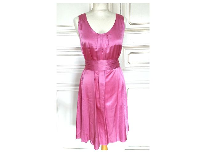 Cerruti 1881 CERRUTI ABENDKLEID SEIDE COUTURE HIMBEERE UND GÜRTEL T1 ODER T 36/38/40 Pink - Ansicht 26
