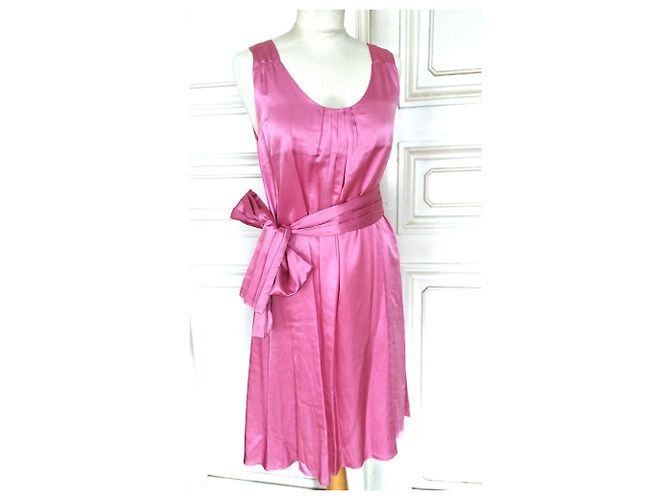Cerruti 1881 CERRUTI ABENDKLEID SEIDE COUTURE HIMBEERE UND GÜRTEL T1 ODER T 36/38/40 Pink - Ansicht 28