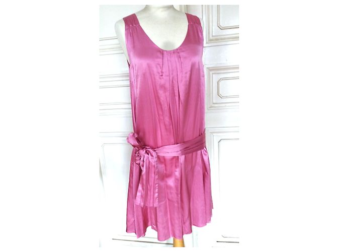 Cerruti 1881 CERRUTI ABENDKLEID SEIDE COUTURE HIMBEERE UND GÜRTEL T1 ODER T 36/38/40 Pink - Ansicht 29