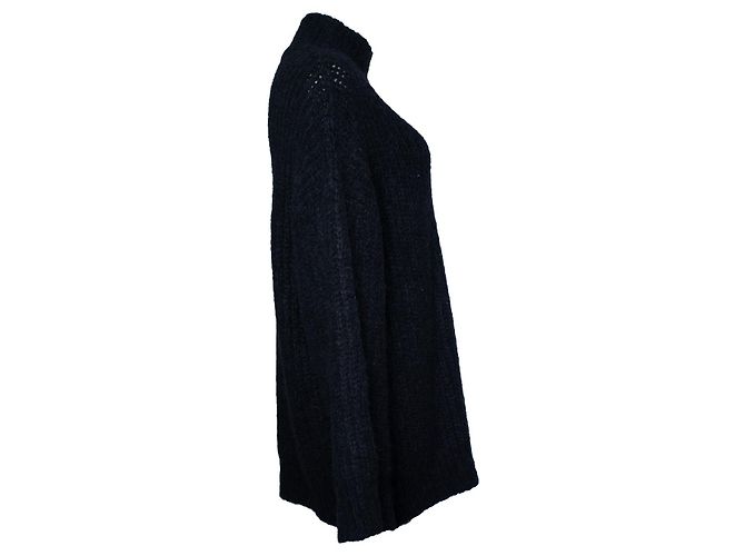 Autre Marque A.P.C., schwarzer gerippter Rollkragenpullover - Ansicht 3