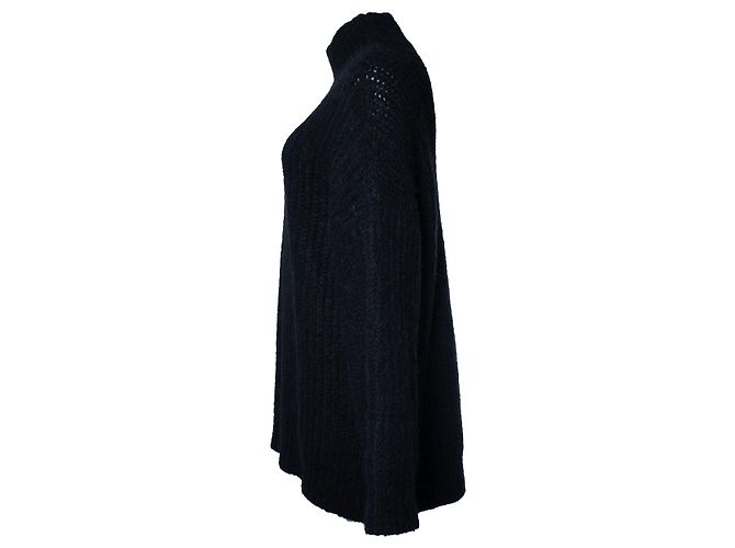 Autre Marque A.P.C., schwarzer gerippter Rollkragenpullover - Ansicht 4