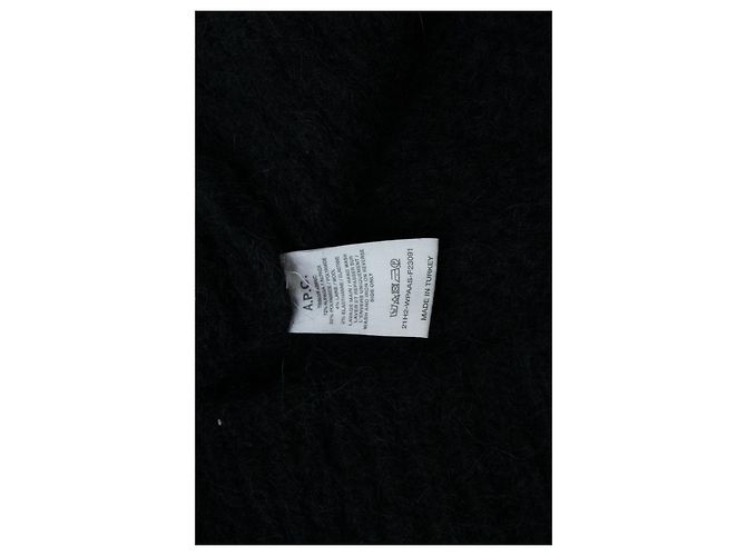 Autre Marque A.P.C., schwarzer gerippter Rollkragenpullover - Ansicht 6
