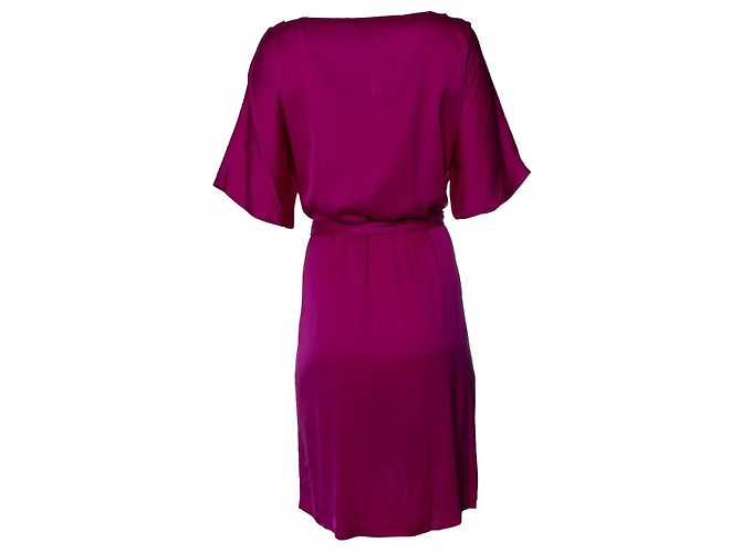 Autre Marque Vestido de seda rosa con cinturón de Diane Von Furstenberg - vista 3