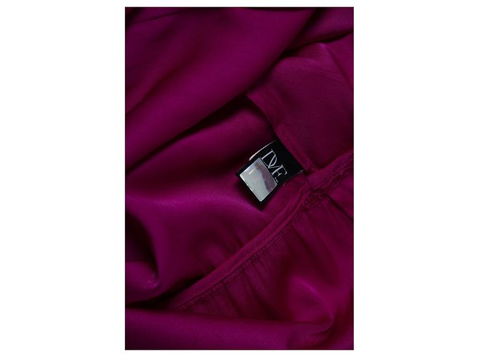 Autre Marque Vestido de seda rosa con cinturón de Diane Von Furstenberg - vista 6