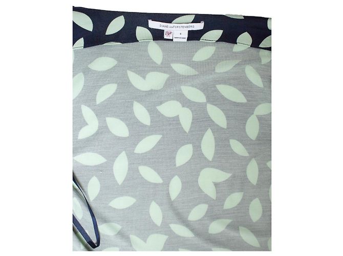 Autre Marque Diane Von Furstenberg, abito a portafoglio in blu e verde - vista 6
